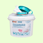 1 Vliesrolle 90 Blatt im Spezial-Folienbeutel + 1 Spendereimer, folimedes, Desinfektions-Wipes, Desi-Wipes, Clean Wipes zum Tränken mit Desinfektionsmittel – Bild 2