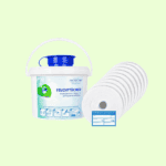 Kombi-Paket aus 8 Vliesrollen 90 Blatt bümedes + 1 Spendereimer, Desinfektions-Wipes, Desi-Wipes, Clean Wipes zum Tränken mit Desinfektionsmittel