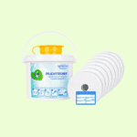 Kombi-Paket aus 8 Vliesrollen 90 Blatt bümedes + 1 Spendereimer, Desinfektions-Wipes, Desi-Wipes, Clean Wipes zum Tränken mit Desinfektionsmittel – Bild 2