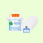 Kombi-Paket aus 8 Vliesrollen 90 Blatt bümedes + 1 Spendereimer, Desinfektions-Wipes, Desi-Wipes, Clean Wipes zum Tränken mit Desinfektionsmittel – Bild 4